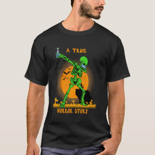 Camiseta Dabbing Skeleton Soccer Halloween Boys Homens
