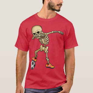 Camiseta Dabbing Skeleton Soccer Halloween Meninos