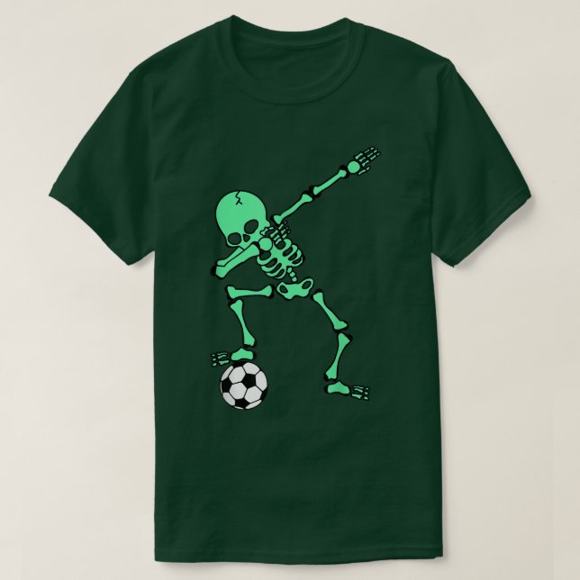 Camiseta Dabbing Skeleton Soccer Player Halloween Dab Boys  (Frente do Design)