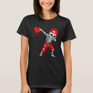 Camiseta Dabbing Skeleton With Heart Love Valentine's Day B