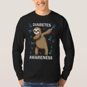 Camiseta Dabbing Sloth Diabetes Consciência Mês T1d Guerrei