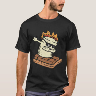 Camiseta Dabbing Smore Marshmallow Fofo Dança Dab Acampamen