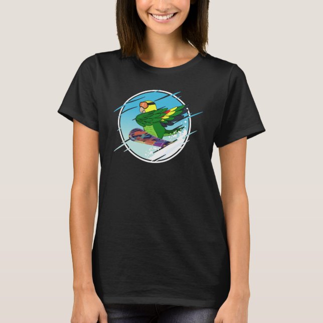 Camiseta Dabbing Snowboard Parrot I Double Yellow headed Am (Frente)