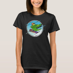 Camiseta Dabbing Snowboard Parrot I Orange Winging Amazon