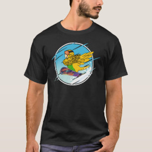 Camiseta Dabbing Snowboard Parrot I Yellow Budget Budgeriga