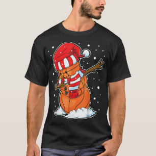 Camiseta Dabbing Snowman Basball Ball Papais noeis de Natal