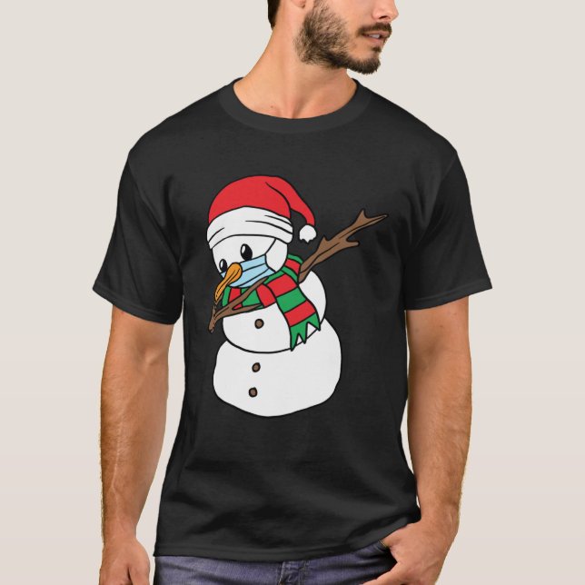 Camiseta Dabbing Snowman Mask Xmas Dab Christmas Santa (Frente)
