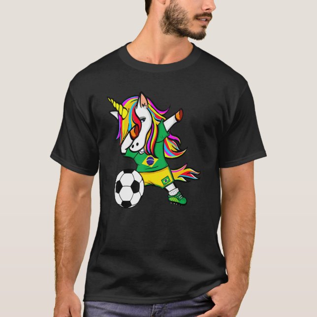 Camiseta Dabbing Soc - Futebol brasileiro do Unicórnio (Frente)
