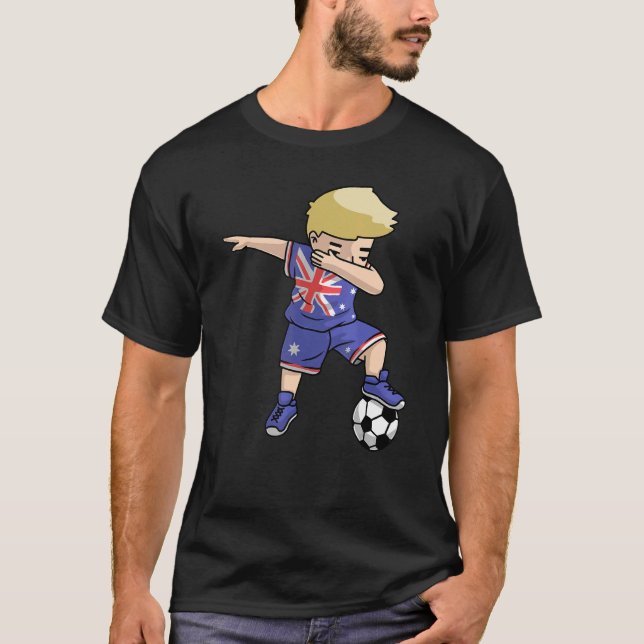 Camiseta Dabbing Soccer Boy Austrália Boot (Frente)