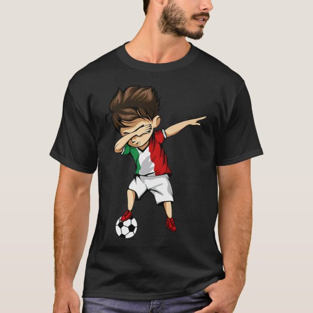 Camiseta Dabbing Soccer Boy Itália Jersey Powe (Frente)
