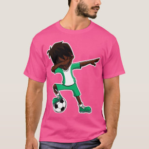 Camiseta Dabbing Soccer Boy Nigéria Nigeriana Flag Da