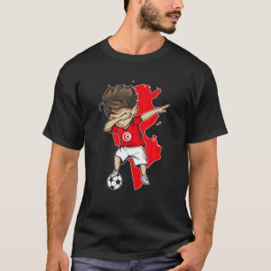 Camiseta Dabbing Soccer Boy Tunísia Jersey - Tunísia Mapa F