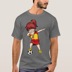 Camiseta Dabbing Soccer Girl Espanha Jersey Futebol espanho