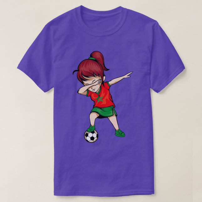 Camiseta Dabbing Soccer Girl Marroquino (Frente do Design)