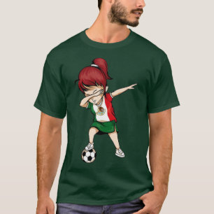 Camiseta Dabbing Soccer Girl Mexico Jersey - Pé Mexicano