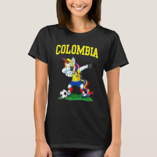 Camiseta Dabbing Soccer Unicorn Colômbia Futebol Colombiano