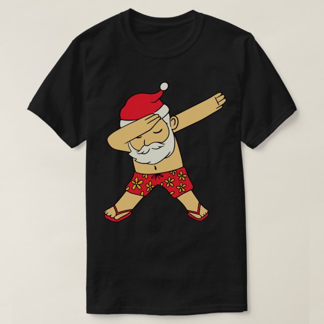 Camiseta Dabbing Summer Santa Claus (Frente do Design)