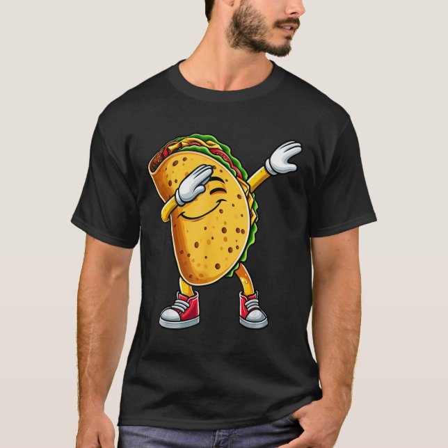 Camiseta Dabbing Taco Cinco De Mayo Engraçado Comidas mexic (Frente)