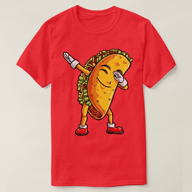 Camiseta Dabbing Taco Cinco de Mayo Kids Meninos Homens Gir (Frente do Design)