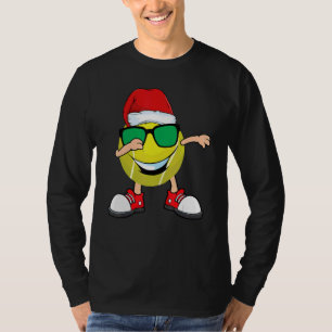 Camiseta Dabbing Tênis Ball Santa Hat Óculos de sol Natal