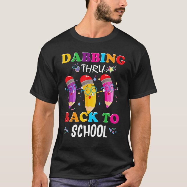 Camiseta Dabbing Thru Back To School 1st Day of School Teac (Frente)