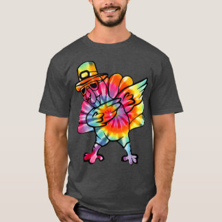 Camiseta Dabbing tie dying Turkey Dia de Ação de Graças pre