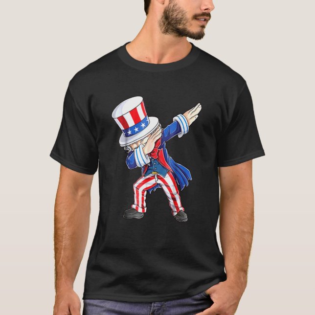 Camiseta Dabbing Tio Sam 4 De Julho Garotas (Frente)