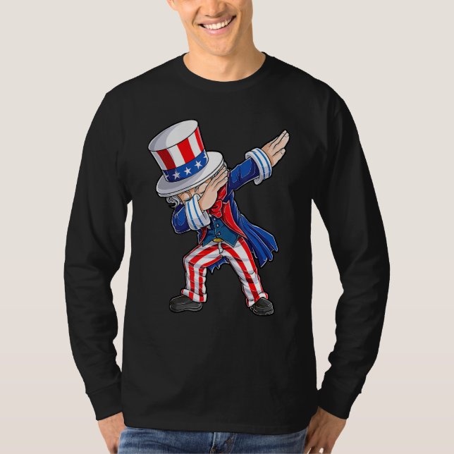 Camiseta Dabbing Tio Sam 4 De Julho Meninos Men (Frente)