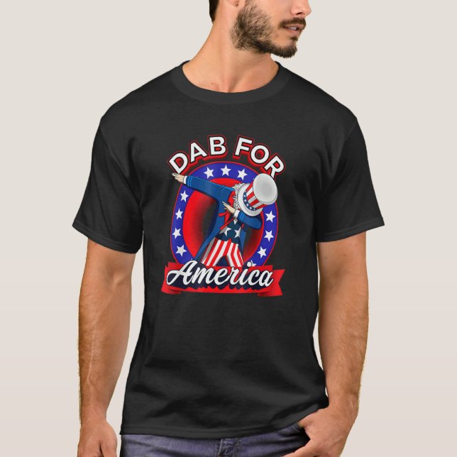 Camiseta Dabbing Tio Sam 4° Dia da Independência de julho (Frente)