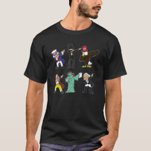Camiseta Dabbing Tio Sam E Friends 4 De Julho Boys Gir