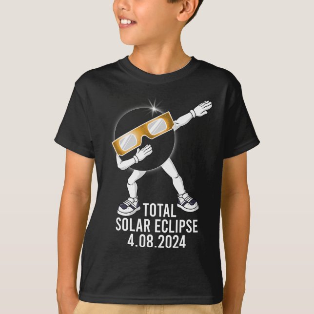 Camiseta Dabbing Total Solar Eclipse 04.08.2024 Fun Dab Boy (Frente)