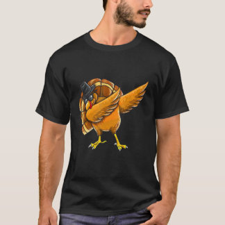 Camiseta Dabbing Turkey Thanksgiving Boys Kids Men Turkey D