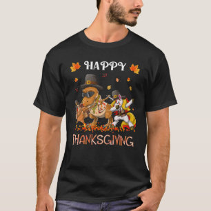 Camiseta Dabbing Turkey Unicorn Dinosaur Happy Graças