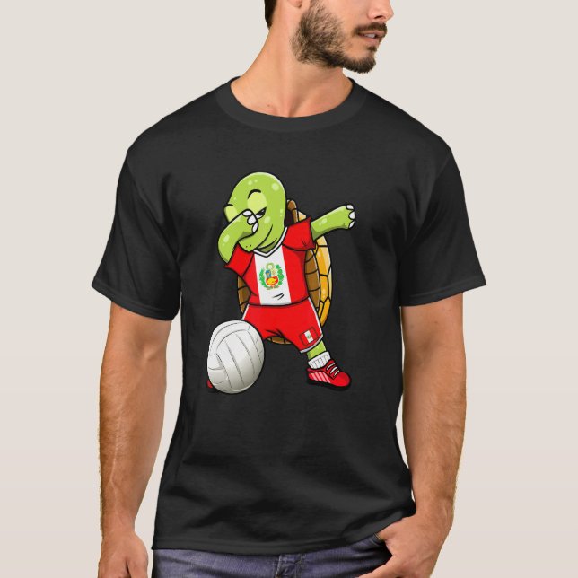 Camiseta Dabbing Turtle Peru Voleibol Fans Jersey Peruvia (Frente)