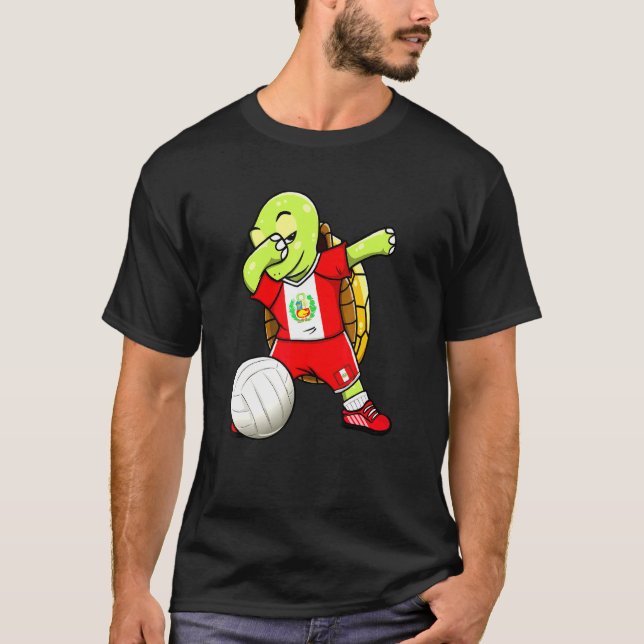 Camiseta Dabbing Turtle Peru Voleibol Fans Jersey Peruvia (Frente)