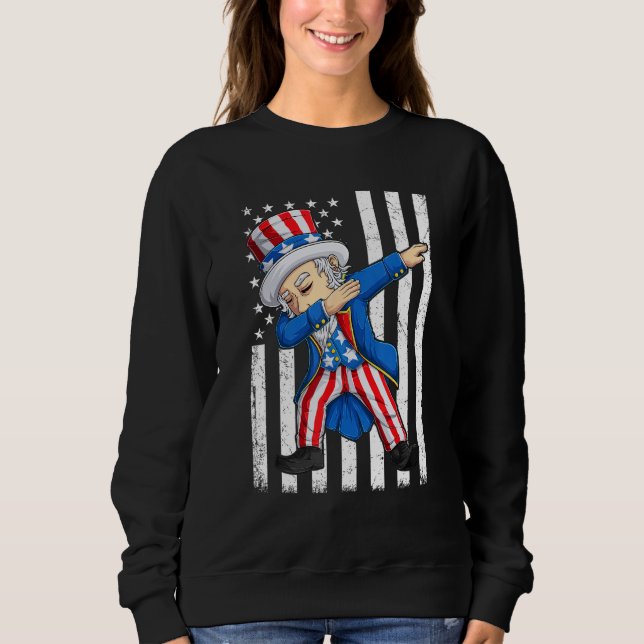 Camiseta Dabbing Uncle Sam  4th of July Men Kids Boys (Frente)