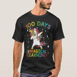 Camiseta Dabbing Unicorn 100 Dias De Aprendizado Mágico 100