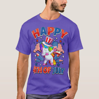 Camiseta Dabbing Unicorn 4 de julho, meninas, mulheres amer