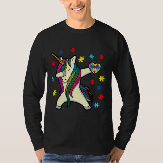 Camiseta Dabbing Unicorn Autism Awarness Mês E