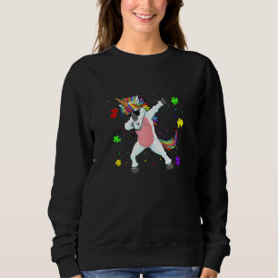 Camiseta Dabbing Unicorn Autism Awarness Quebra-cabeça boce