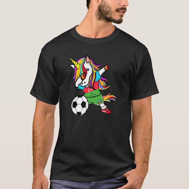 Camiseta Dabbing Unicorn Azerbaijão Futebol Azerbaijão Fl (Frente)