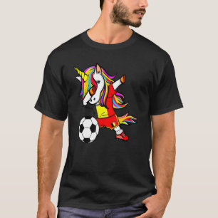 Camiseta Dabbing Unicorn Belgium Futebol Belgium Flag Soc