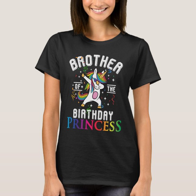 Camiseta Dabbing Unicorn Brother of the Birthday Princes of (Frente)