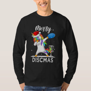 Camiseta Dabbing Unicorn Dab Xmas Disk Golf Player Christma