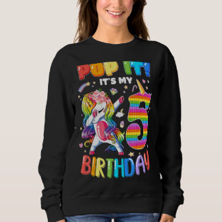 Camiseta Dabbing Unicorn de 5 anos 5 Birthday Pop Fi
