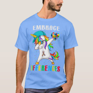Camiseta Dabbing Unicorn Differences Adotam Autismo A de AD