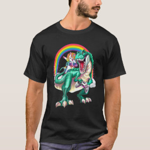 Camiseta Dabbing Unicorn Dinossaur Game Controller Rainbow 