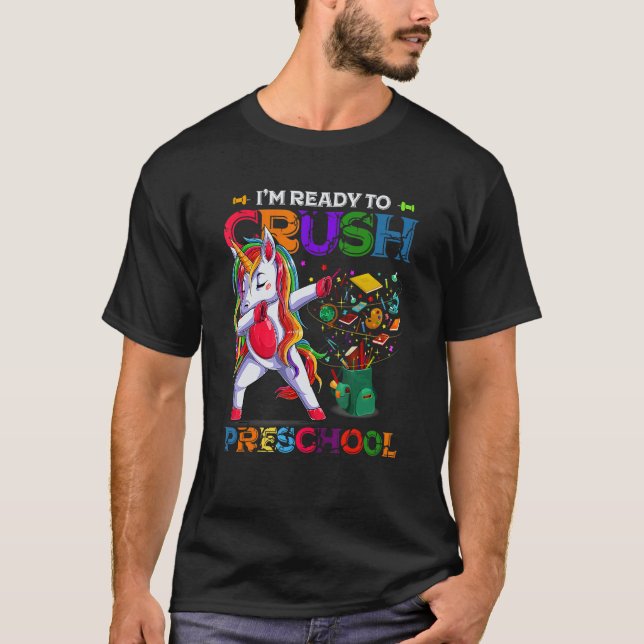 Camiseta Dabbing Unicorn Estou pronto para esmagar a pré-es (Frente)