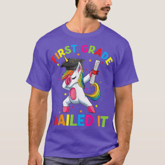 Camiseta Dabbing Unicorn  For Graduate Girls 1st Grade Nail