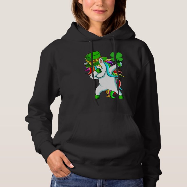 Camiseta Dabbing Unicorn Happy St Patrick's Day Lucky Shamr (Frente)